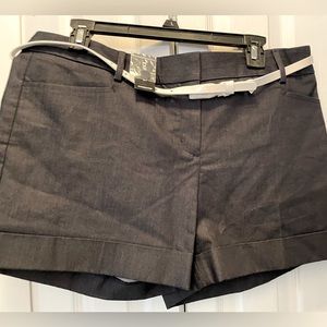 Dark blue shorts, with belt